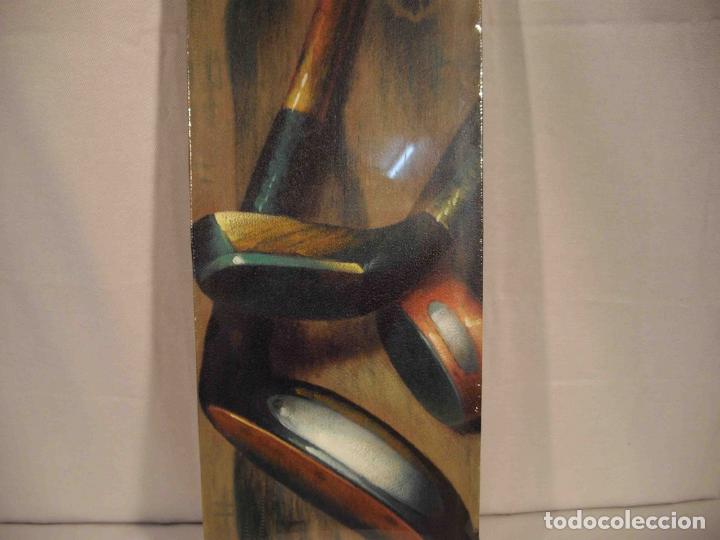 Otros objetos de arte: OLEO SOBRE LIENZO 3 PALOS DE GOLF - Foto 3