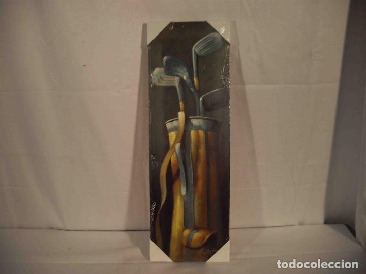 Otros objetos de arte: OLEO SOBRE LIENZO BOLSA DE GOLF - Foto 1