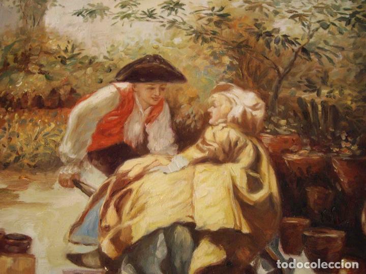 Otros objetos de arte: OLEO LIENZO PAREJA CON CARRETILLA - Foto 2