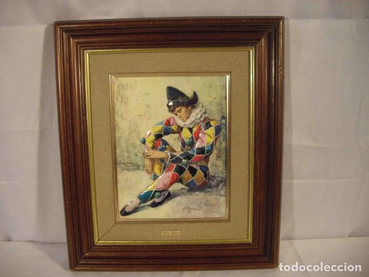 Otros objetos de arte: CUADRO ARLEQUIN ESMALTE CON MARCO - Foto 1