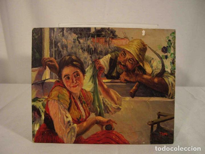 Otros objetos de arte: OLEO SOBRE TABLA SEGADOR RONDANDO - Foto 1