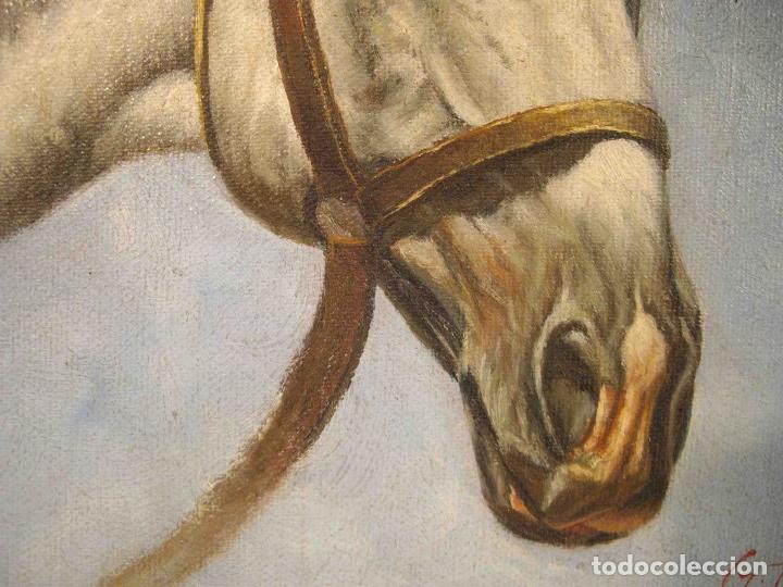 Otros objetos de arte: OLEO SOBRE LIENZO CABEZA CABALLO BLAN - Foto 3