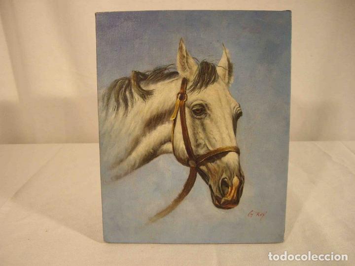 Otros objetos de arte: OLEO SOBRE LIENZO CABEZA CABALLO BLAN - Foto 1