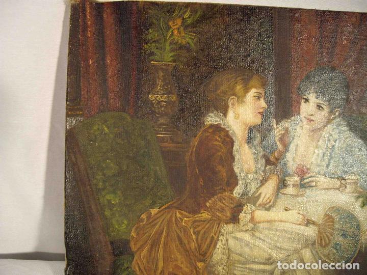 Otros objetos de arte: OLEO DOS DAMAS ABANICO - Foto 2