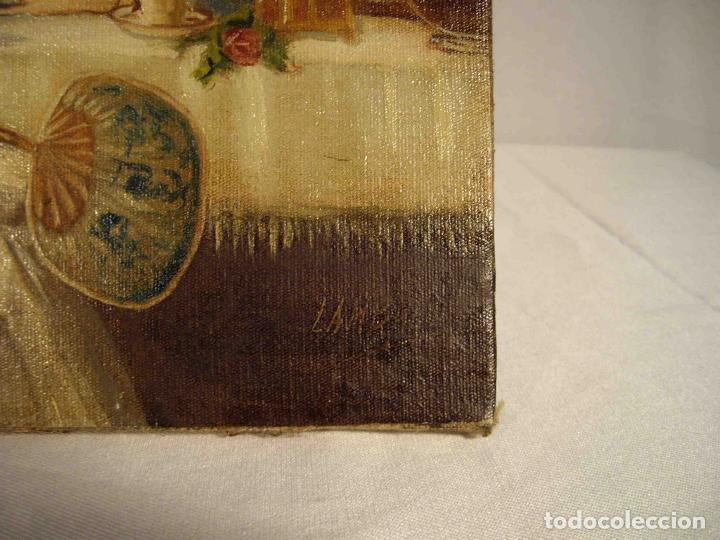 Otros objetos de arte: OLEO DOS DAMAS ABANICO - Foto 5
