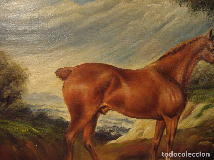 Otros objetos de arte: OLEO SOBRE LIENZO PURASANGRE MARRON - Foto 3