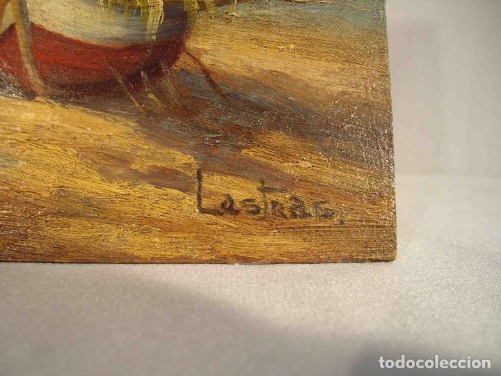 Otros objetos de arte: OLEO SOBRE TABLA VELEROS PESCA - Foto 4
