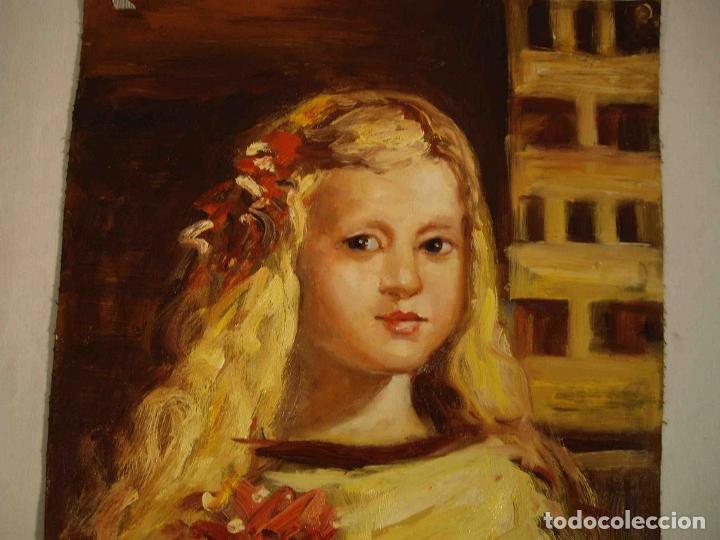 Otros objetos de arte: OLEO TELA MENINA RUBIA - Foto 2