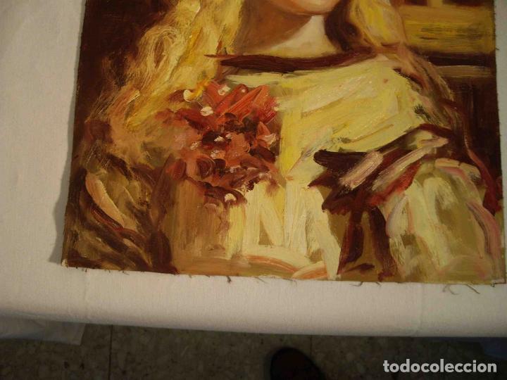 Otros objetos de arte: OLEO TELA MENINA RUBIA - Foto 3