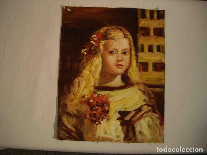 Otros objetos de arte: OLEO TELA MENINA RUBIA - Foto 1