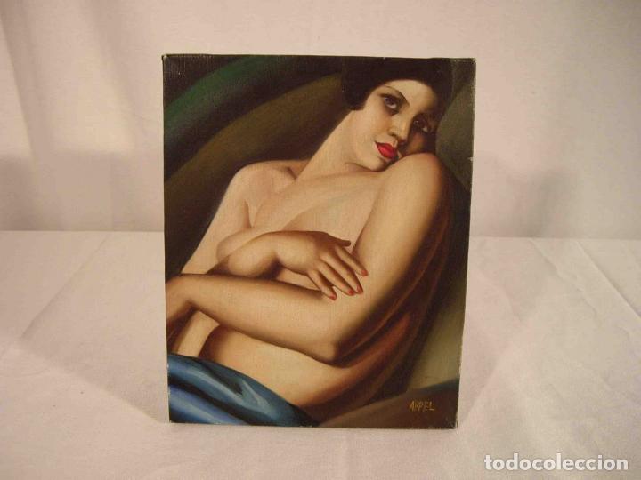 Otros objetos de arte: OLEO SOBRE LIENZO MUJER PECHO DESNUDO - Foto 1