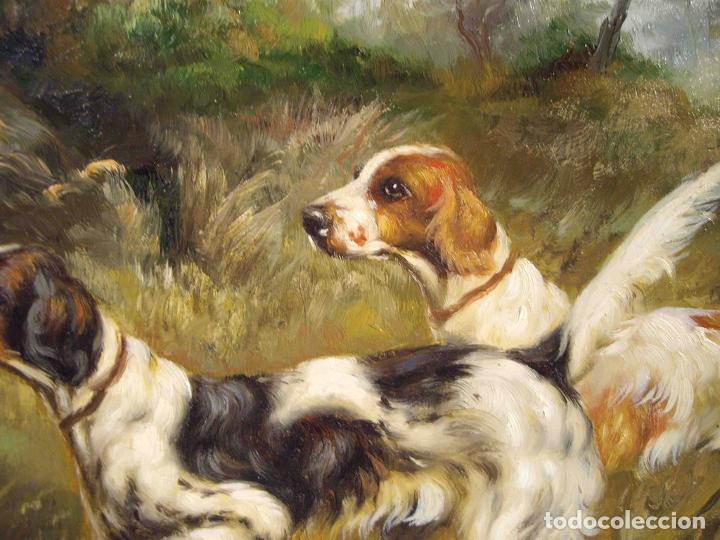 Otros objetos de arte: OLEO SOBRE TABLA PAREJA DE SETTERS - Foto 4