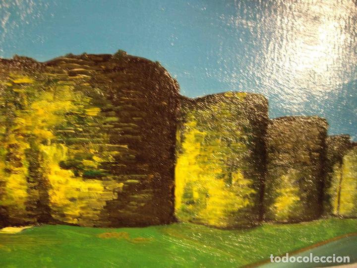 Otros objetos de arte: OLEO SOBRE TABLA MURALLA DE LUGO - Foto 3