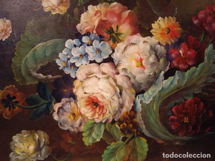 Otros objetos de arte: OLEO SOBRE TABLA BODEGON FLORES - Foto 2