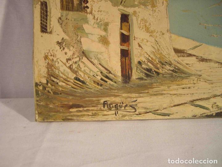 Otros objetos de arte: OLEO CASA EN EL PUERTO - Foto 4