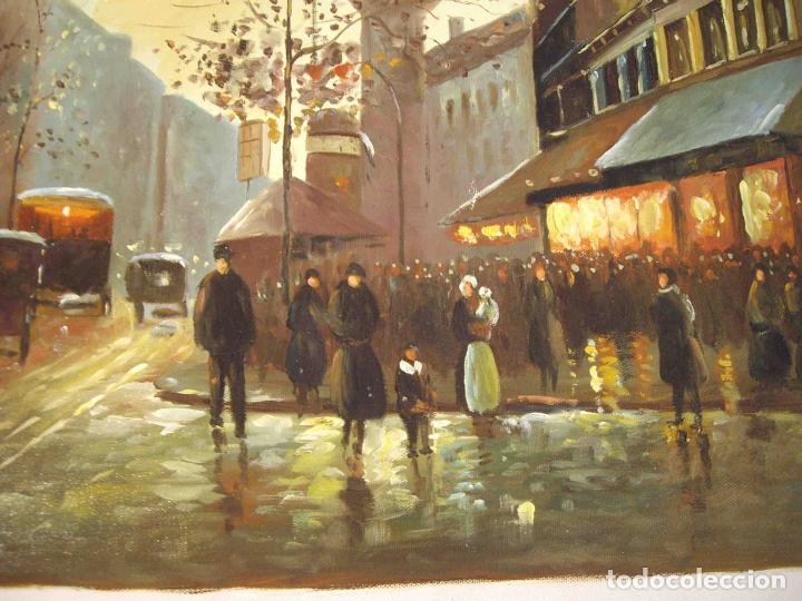 Otros objetos de arte: OLEO TELA CALLE 1930 - Foto 3