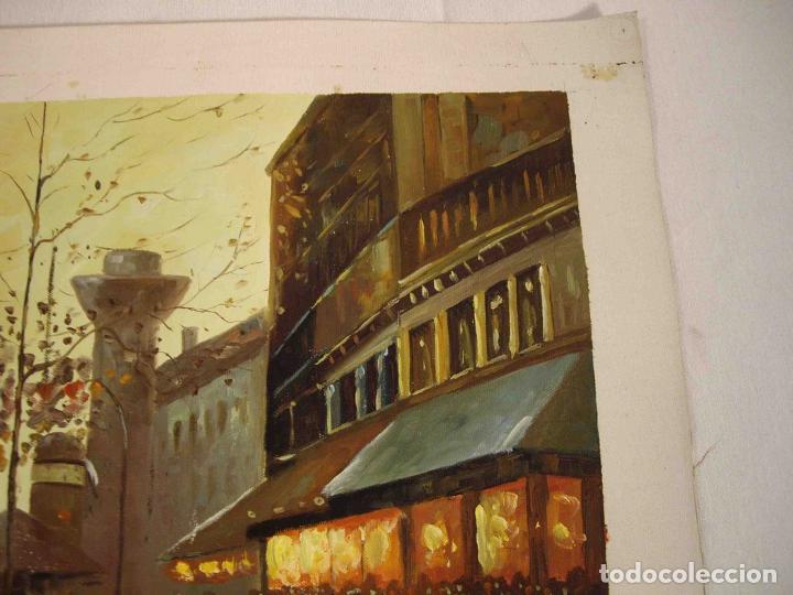Otros objetos de arte: OLEO TELA CALLE 1930 - Foto 4