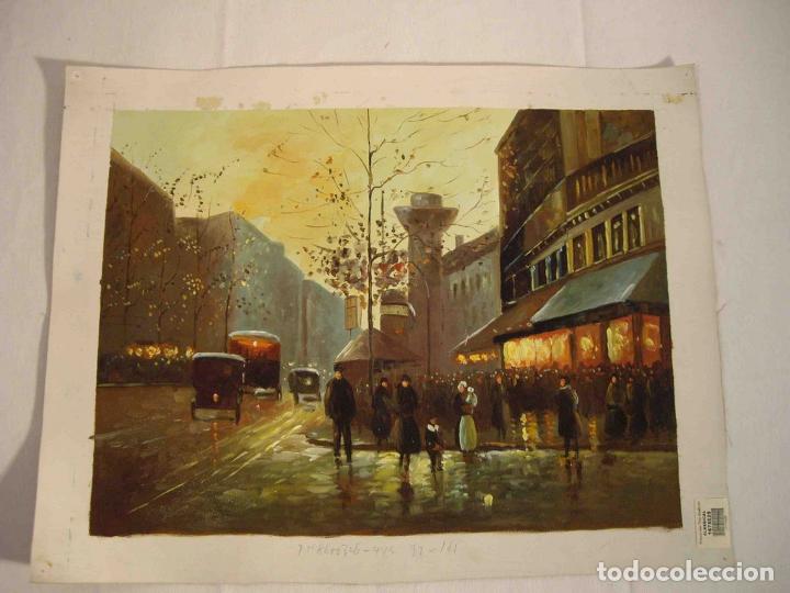 Otros objetos de arte: OLEO TELA CALLE 1930 - Foto 1