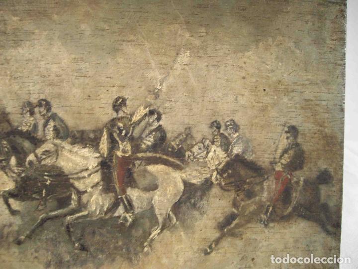 Otros objetos de arte: OLEO SOBRE TABLA BATALLA - Foto 2