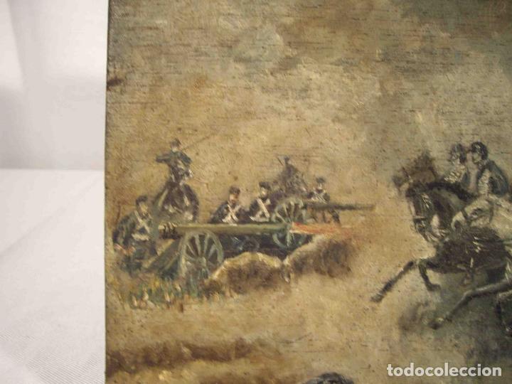 Otros objetos de arte: OLEO SOBRE TABLA BATALLA - Foto 3