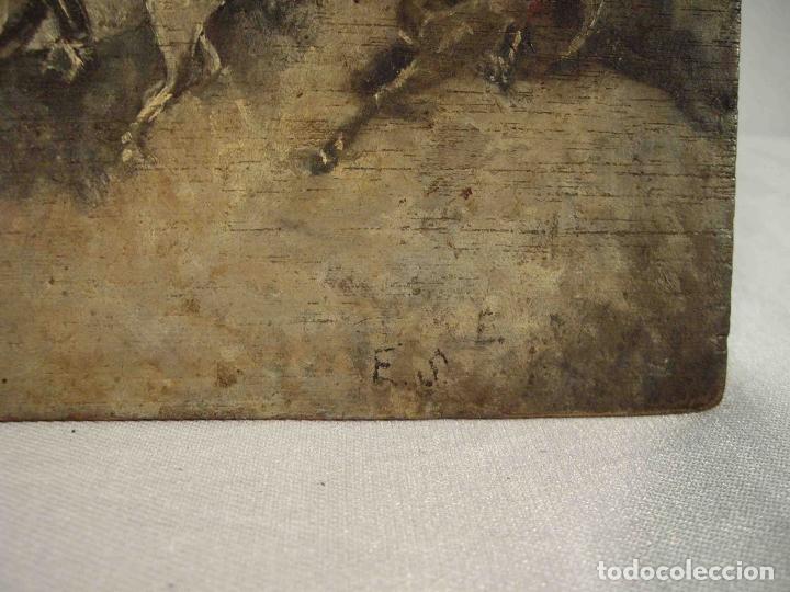 Otros objetos de arte: OLEO SOBRE TABLA BATALLA - Foto 4