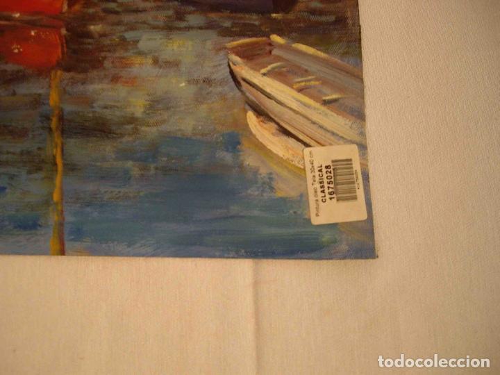 Otros objetos de arte: OLEO TELA VELEROS EN EL RIO - Foto 4