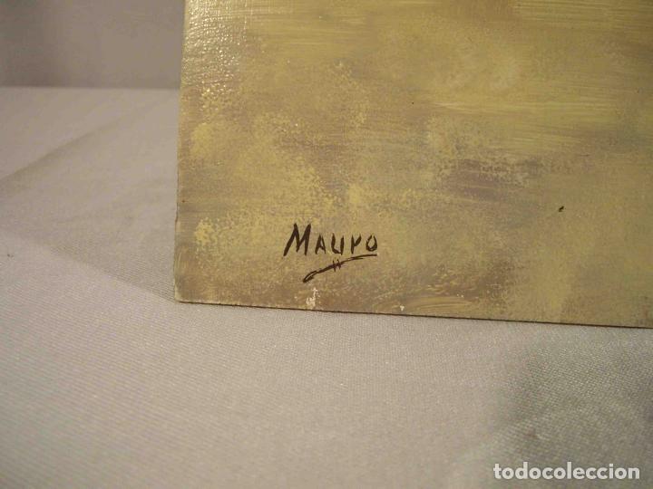 Otros objetos de arte: OLEO SOBRE TABLA DIA DE PLAYA 4 - Foto 5