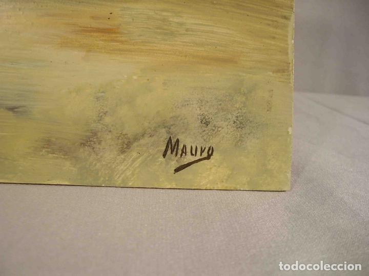 Otros objetos de arte: OLEO SOBRE TABAL DIA DE PLAYA 3 - Foto 5