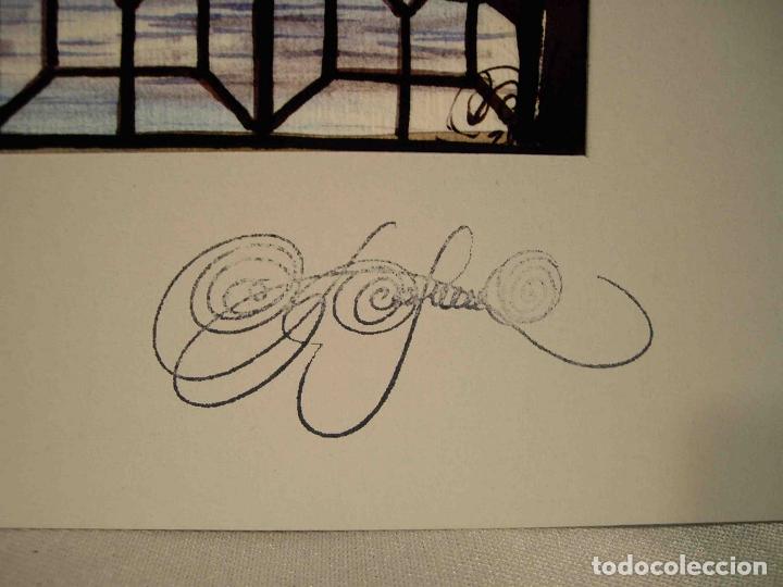 Otros objetos de arte: ACUARELA SOBRE LAMINA PUENTE CARLOS V - Foto 6