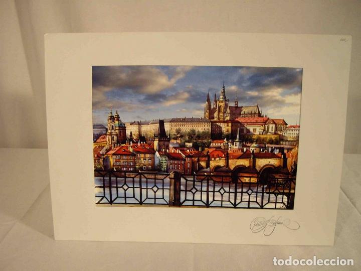 Otros objetos de arte: ACUARELA SOBRE LAMINA PUENTE CARLOS V - Foto 1