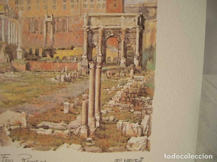 Otros objetos de arte: ACUARELA SOBRE LAMINA FORO ROMANO - Foto 3