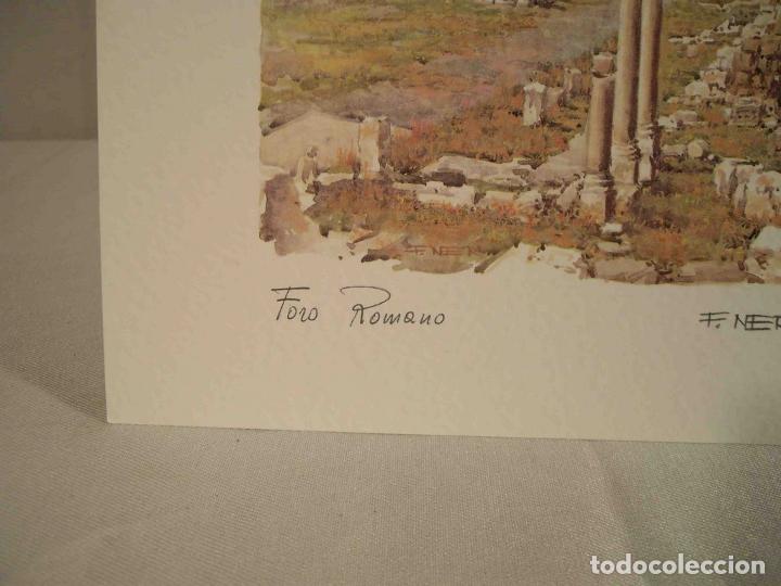 Otros objetos de arte: ACUARELA SOBRE LAMINA FORO ROMANO - Foto 4