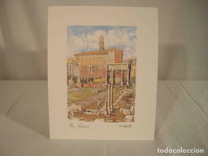 Otros objetos de arte: ACUARELA SOBRE LAMINA FORO ROMANO - Foto 1