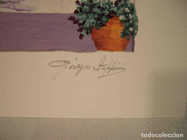 Otros objetos de arte: ACUARELA SOBRE LAMAINA TERRAZA AL MAR - Foto 5