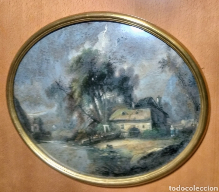 Otros objetos de arte: Antiguo cuadro, forma ovalada. - Foto 1