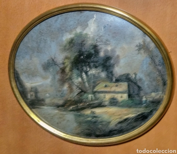 Otros objetos de arte: Antiguo cuadro, forma ovalada. - Foto 3