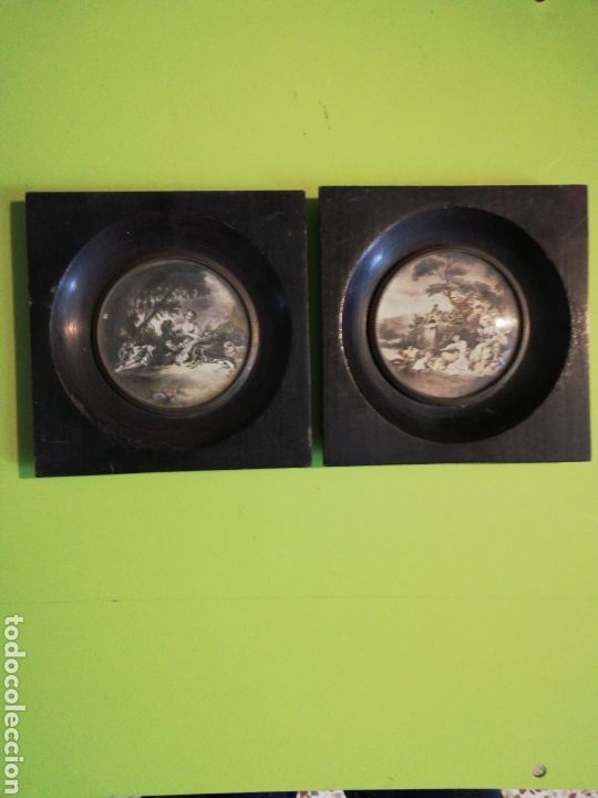 Otros objetos de arte: 2 antiguos cuadros mini - Foto 1