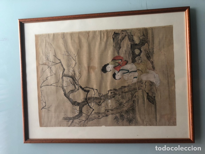 Otros objetos de arte: Cuadro de seda chino pintado a mano - Foto 1