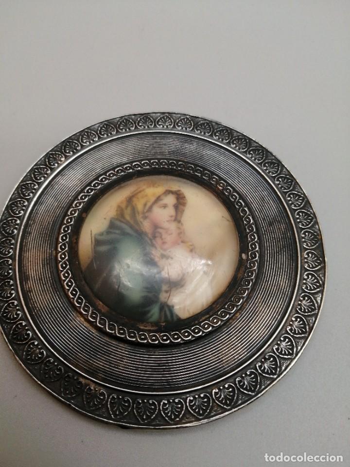 Otros objetos de arte: Maternal.Miniatura Impresi&oacute;n sobre celuloide frontal plata - Foto 1