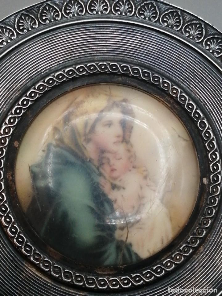 Otros objetos de arte: Maternal.Miniatura Impresi&oacute;n sobre celuloide frontal plata - Foto 2
