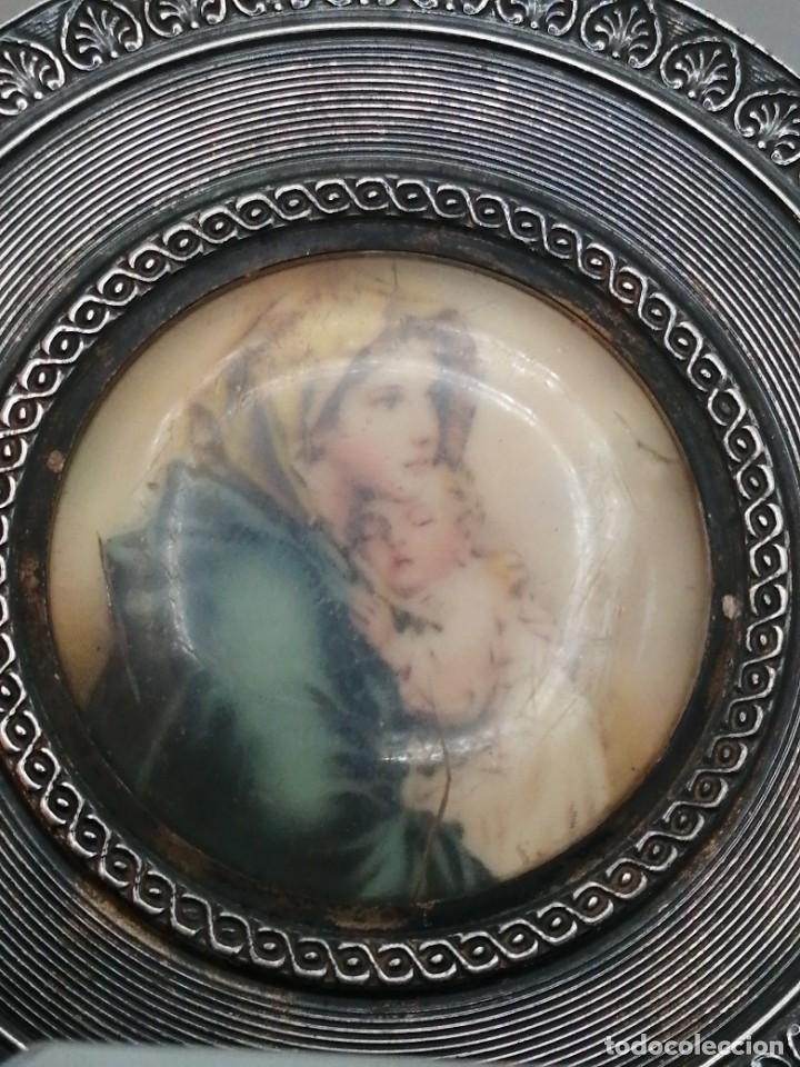 Otros objetos de arte: Maternal.Miniatura Impresi&oacute;n sobre celuloide frontal plata - Foto 3