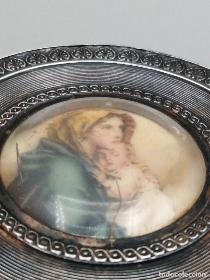 Otros objetos de arte: Maternal.Miniatura Impresi&oacute;n sobre celuloide frontal plata - Foto 6