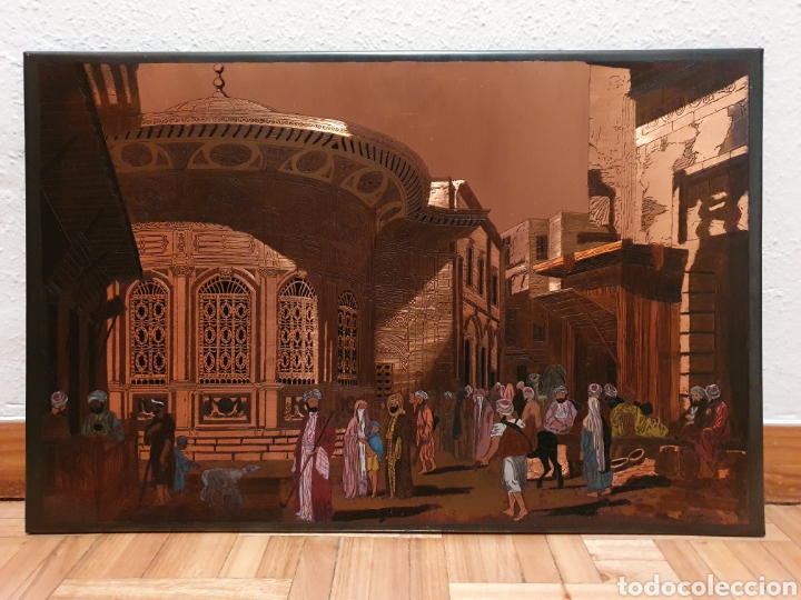 Otros objetos de arte: Placa de cobre grabada y policromada - Foto 1