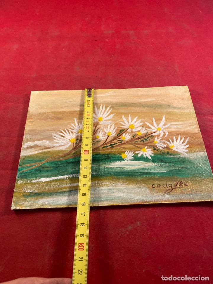 Otros objetos de arte: &Oacute;leo sobre tablex. Flores - Foto 3