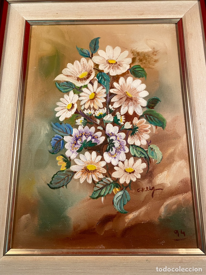 Otros objetos de arte: Flores. &Oacute;leo sobre lienzo - Foto 2