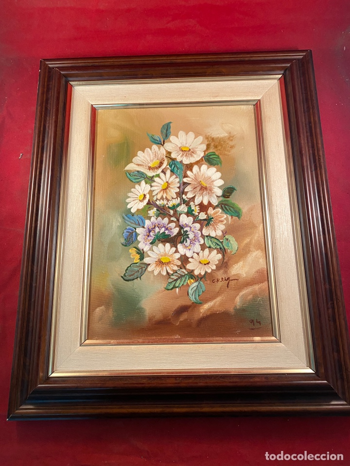 Otros objetos de arte: Flores. &Oacute;leo sobre lienzo - Foto 1