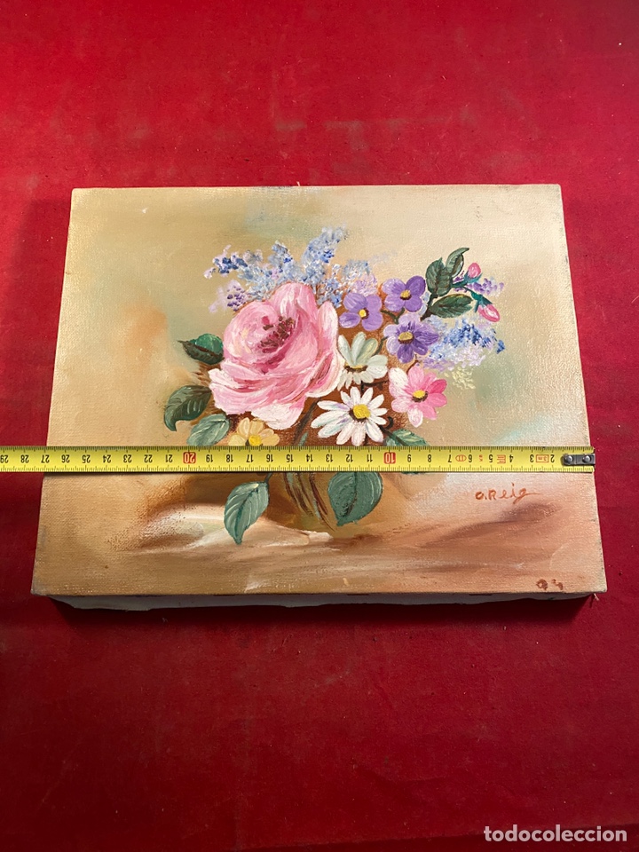 Otros objetos de arte: Flores. &Oacute;leo sobre lienzo - Foto 2