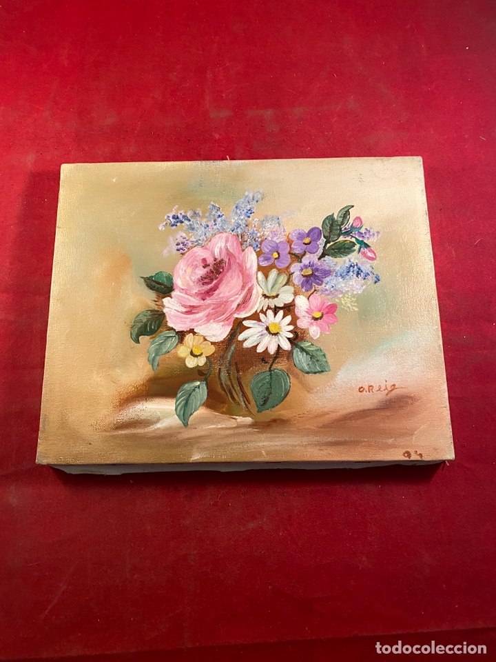 Otros objetos de arte: Flores. &Oacute;leo sobre lienzo - Foto 1