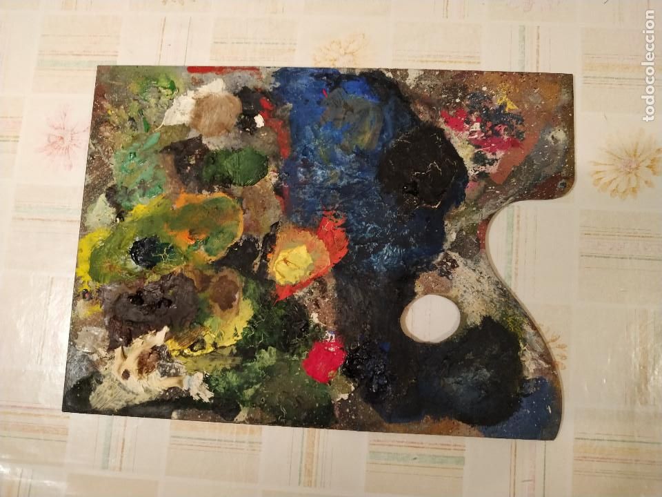 Otros objetos de arte: Paleta de pintor antigua usada - Foto 1