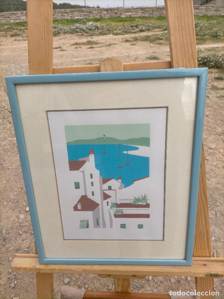 Otros objetos de arte: Cuadro pintado y enmarcado de edificios de la ciudad o provincia de Tarragona - Foto 6